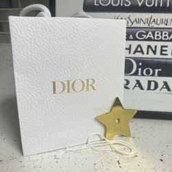 DIOR Gold Tone Star Charm Ornament Comes with string and Gift Bag