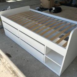 Slakt Twin Bed Frame with Drawers from IKEA $200