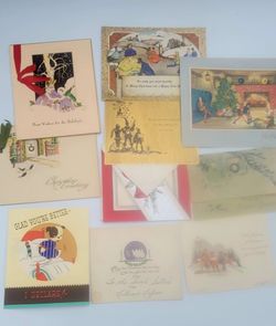 old Christmas cards lot