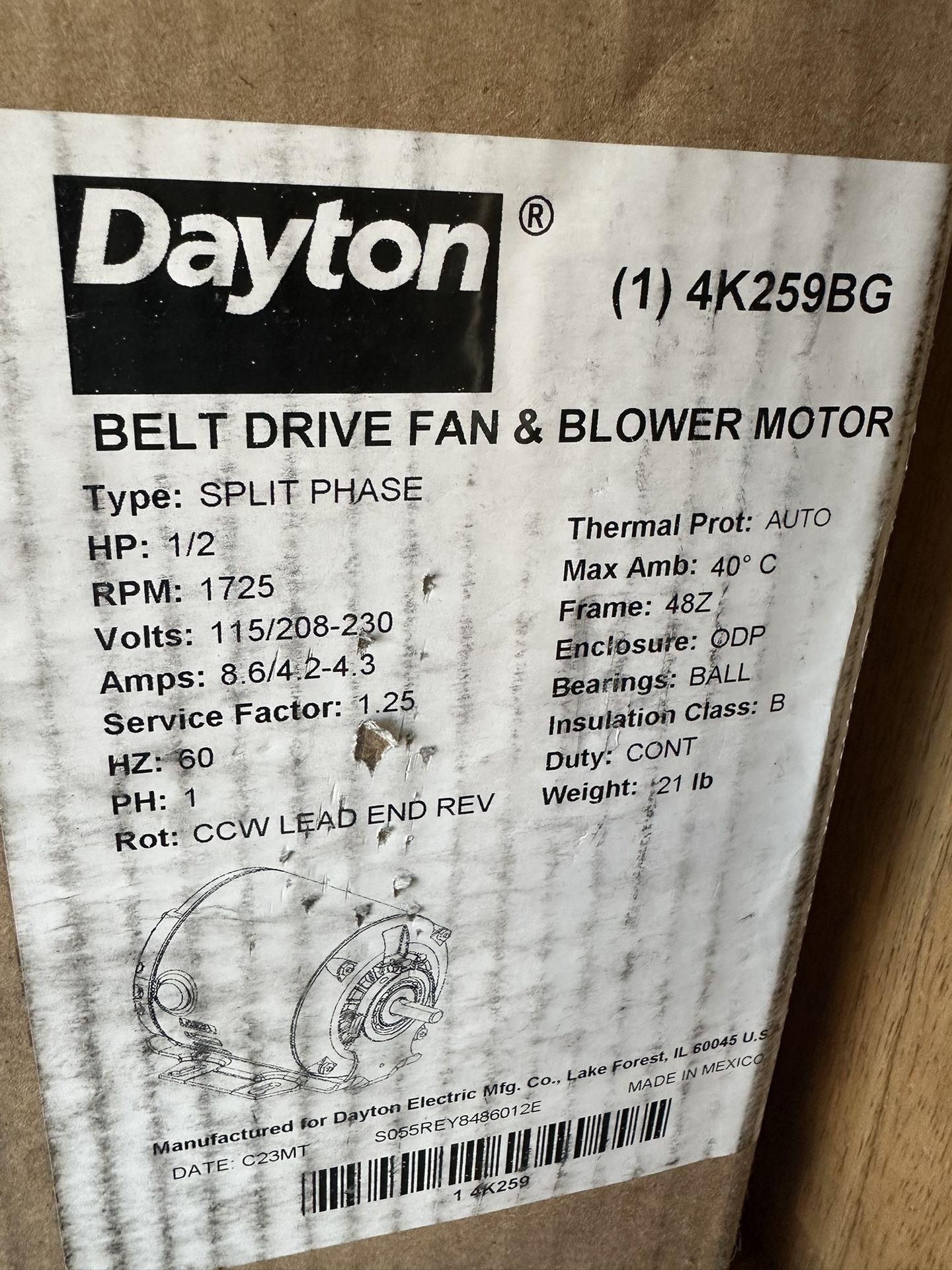 Dayton Upblast Vent & Aluminum For Fan W/motor
