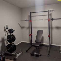 Squat Rack , Adjustable Bench , Weight Rack Ez Curl Bar For Your Weights olympic barbell 