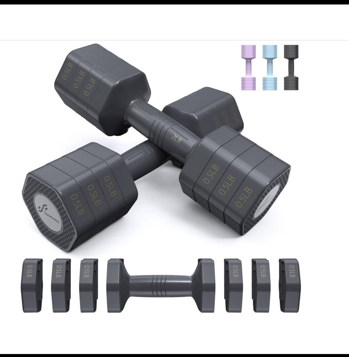 Sportneer Adjustable Dumbbells Hand Weights Set