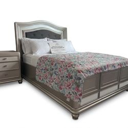Queen Bed , Night Stand & Free Box Spring Mattress