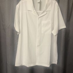 Men’s White Button Up Shirt 