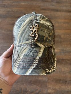 Realtree max five Browning, camel trucker hat