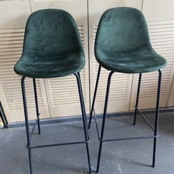 Two Green Bar Stools