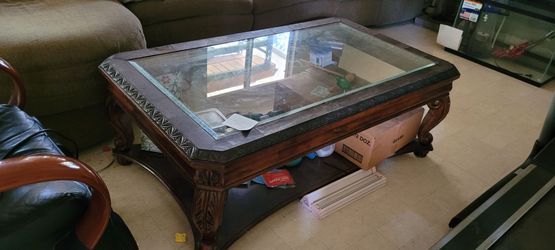 Wood and Glass Coffee Table FREE zip 92506