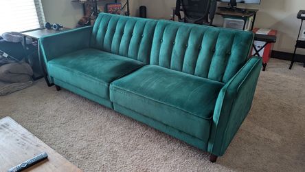 Velvet Tufted Mid-Century Sofa
