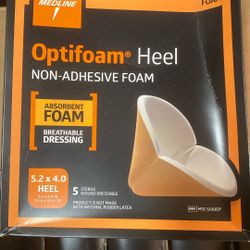Optifoam Heel Nonadhesive Foam Dressing, Sterile, 5.2 x 4 Inch