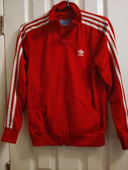 Vintage Adidas Originals Red Track Jacket - Trefoil Logo (Fits Small)