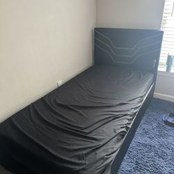 Black Twin Bed Frame W/ LED lights 