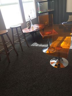 Wooden stools 10each orange stools w levels $15each or all for $45