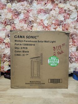 GAMA SONIC
Modern Black Solar Barn Light Wall Sconce, Outdoor Dusk to Dawn with Warm White LED Bulb Included