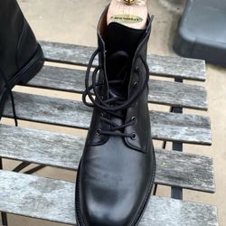 Black Calf 6 Eye Derby Boot - 11.5 US Mens / 12.5 US Womens