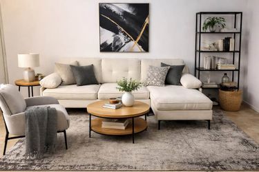 Beige 3-Seater Sectional Sofa