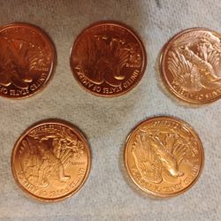 5 Ounce Copper Coins