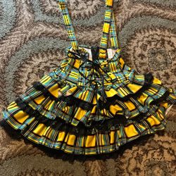 Leg avenue Yellow Green Plaid Skirt Costume 