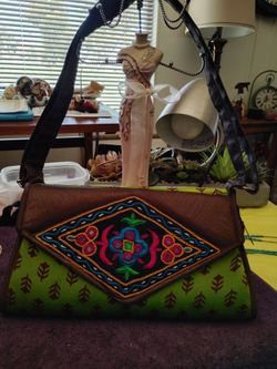 Cutest Fabric and Embroidered Handbag