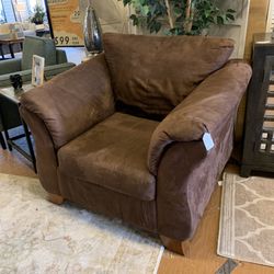 Brown Microsuede Comfy Armchair 