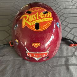 Red Disney Cars Themed Helmet For Kids 