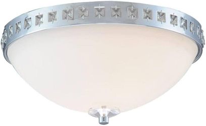 Hampton Bay 2-Light Polished Chrome Ceiling Flush Mount Light