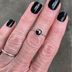Size 5.75 Black Diamond Ring 