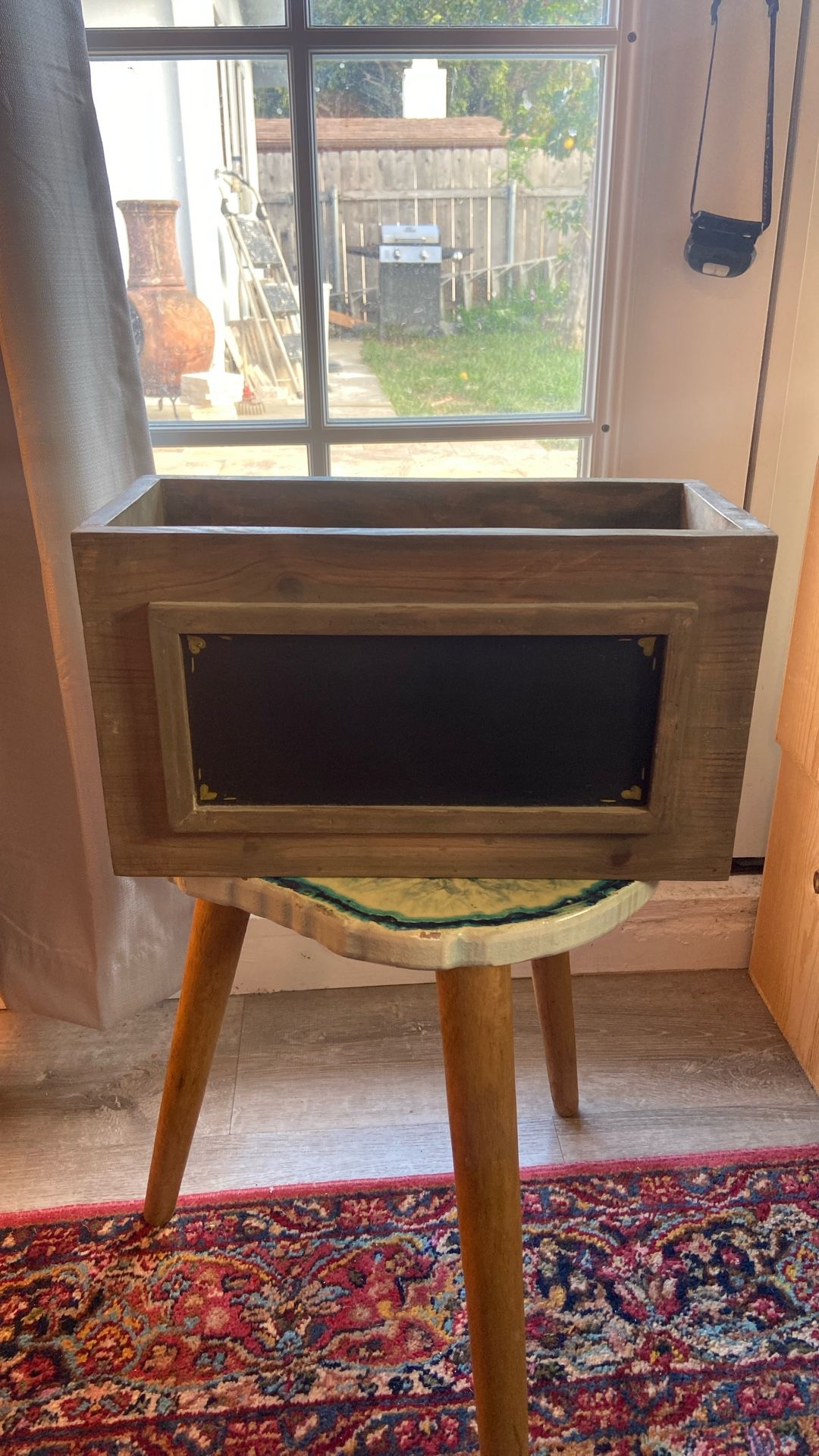 Wooden Storage Box With Chalk Board