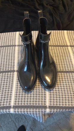 Nautica Black Ankle Rain Boots