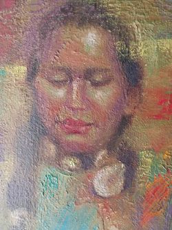 Panting sad native