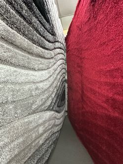Rolled Area Rugs – Gray and Red