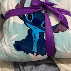 New Disney Stitch Plush Blanket Twin 60x90
