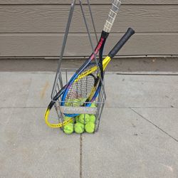 Expensive Racket  Plus Balls Iron Basket 