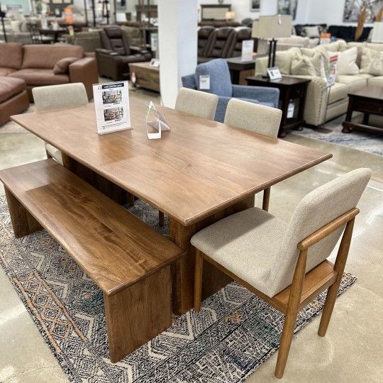 Ashley Dining Room Set Dining Table 4 Chairs and Bench Isanti 