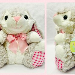 10” Easter Bunny Plush with Pink Accent