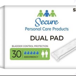 Secure Personal Care Products Dual Pads Incontinence Liner