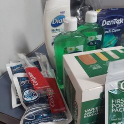 Various  Sundry ITEMS , HANDCREMES, SHOWERSOAP, TOOTHBRUSHES,  BANDAIDS,QUIALTY FACEMASK & MORE