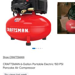 CRAFTSMAN 6 Gallon Oil-Free Portable Electric Air Compressor 