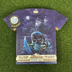Vintage The Mountain Purple Tie Dye Ghost Ship Skeleton Pirates Size XL NEW