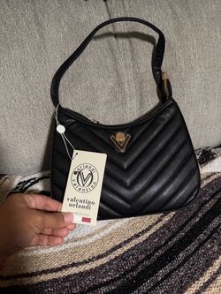 Valentino Orlandi Black Quilted Shoulder Bag