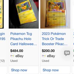 Pikachu card in the woods or something