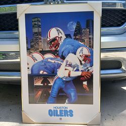 Vintage Houston Oilers Poster in Frame