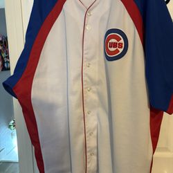 Vintage VTG Derrek Lee #25 Chicago Cubs MAJESTIC Sewn ALT Bomb Pop Style Jersey SZ XXXL 