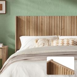 Queen Modern Wood Headboard w/ LED Backlight – Great Condition