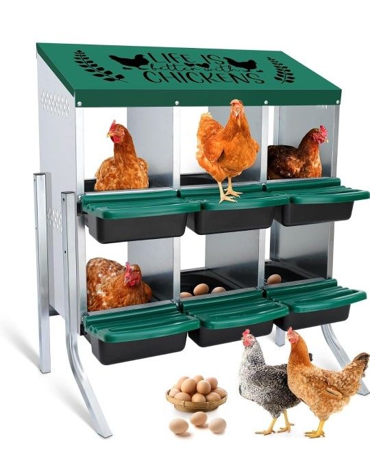 3 Tier Chicken Nesting Boxes with Swing Perch