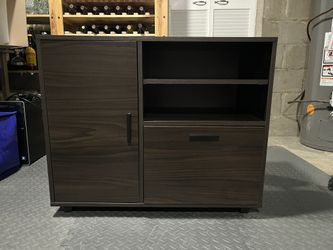Media/Printer Stand with Adjustable Shelf and File Drawer