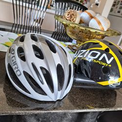 Bicycle helmet, silver & black and yellow ( Casco de ciclismo, color plata y negro y amarillo)