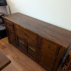 Solid Wood Rustic Farmhouse Sideboard/Buffet Cabinet