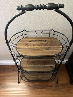 3-Tier Wire and Wood Rack