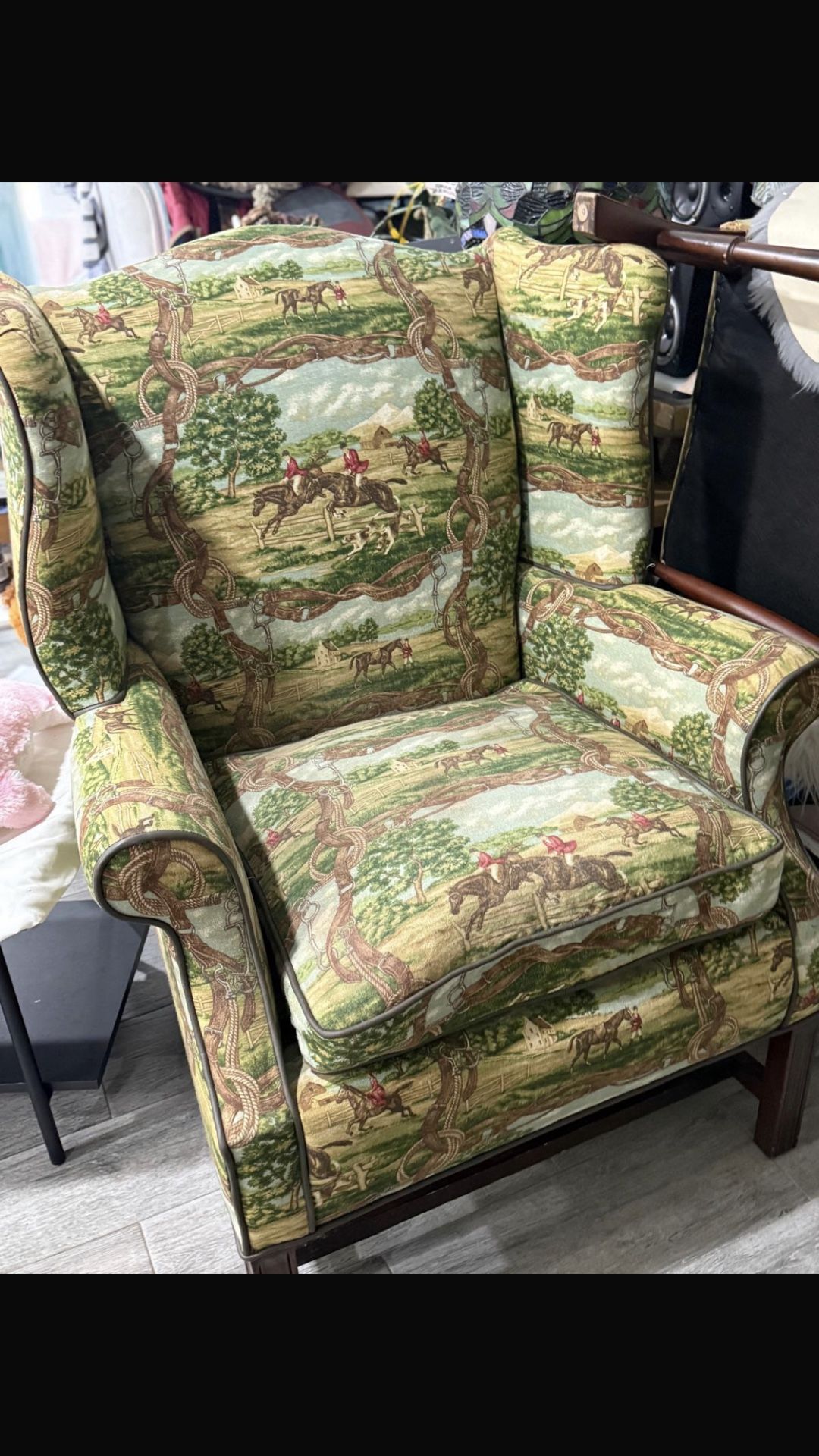 $25. Horses Print Vintage Chair