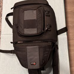 Lowepro Over The Shoulder Camera Bag With Multiple Pockets Accessories Not Included Just Pictured To Show Space